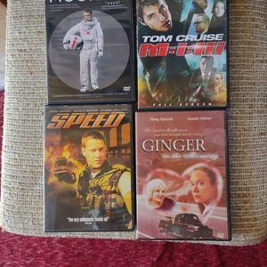 $20.00 FOUR,VARIETY OF DVD MOVIES.
